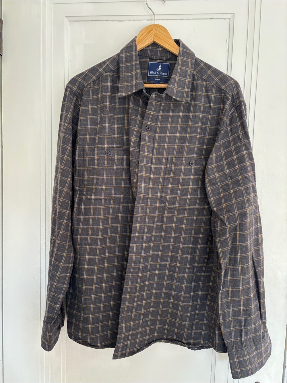 Wool & Prince Plaid Slim Fit Button-Up Shirt